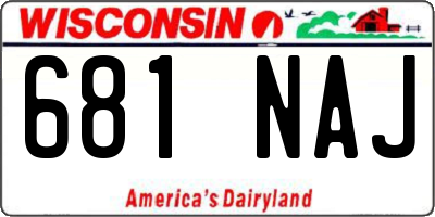 WI license plate 681NAJ