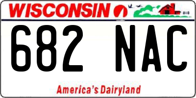 WI license plate 682NAC