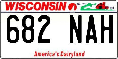 WI license plate 682NAH