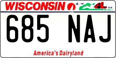 WI license plate 685NAJ