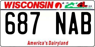 WI license plate 687NAB