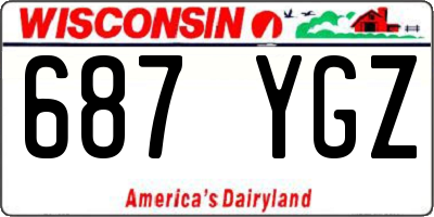 WI license plate 687YGZ