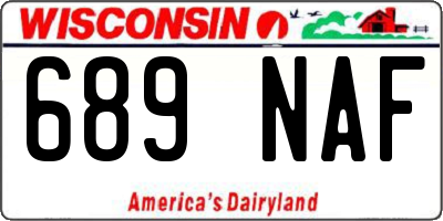 WI license plate 689NAF