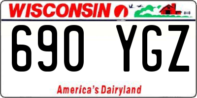 WI license plate 690YGZ