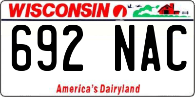 WI license plate 692NAC