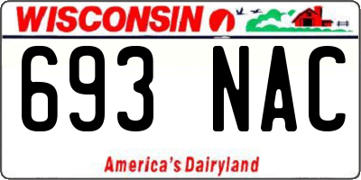 WI license plate 693NAC