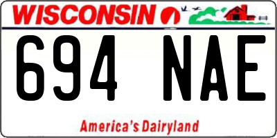 WI license plate 694NAE