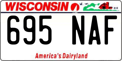 WI license plate 695NAF
