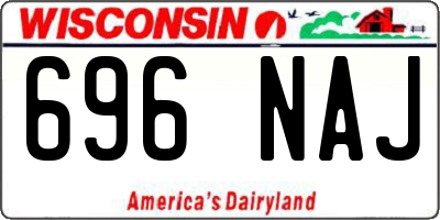 WI license plate 696NAJ