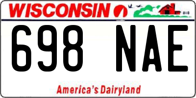WI license plate 698NAE