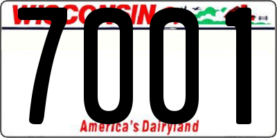 WI license plate 7001