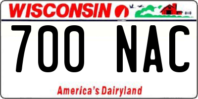 WI license plate 700NAC