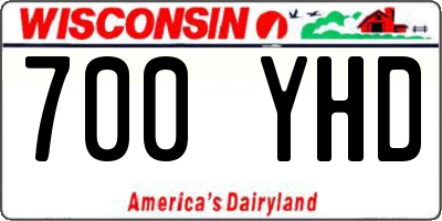 WI license plate 700YHD