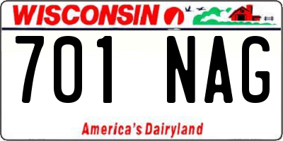 WI license plate 701NAG