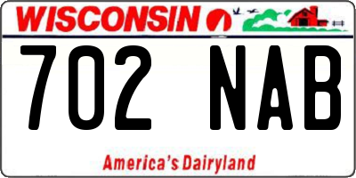 WI license plate 702NAB