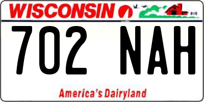 WI license plate 702NAH