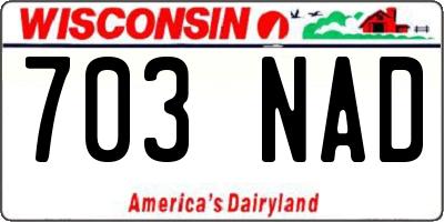 WI license plate 703NAD
