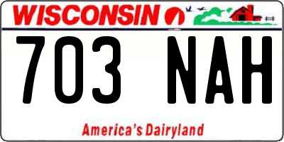 WI license plate 703NAH