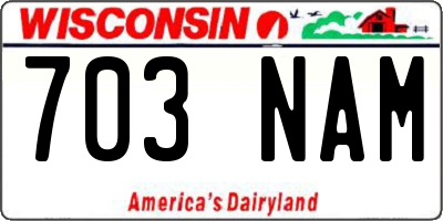WI license plate 703NAM