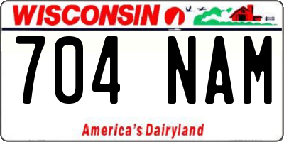 WI license plate 704NAM