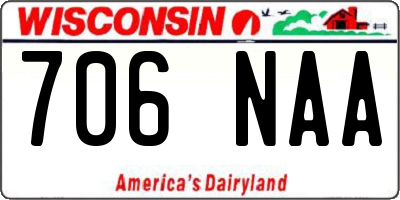 WI license plate 706NAA