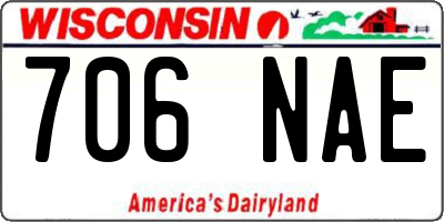 WI license plate 706NAE