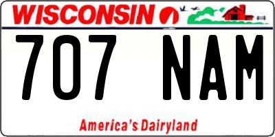 WI license plate 707NAM