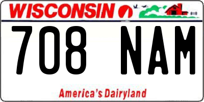 WI license plate 708NAM