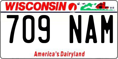 WI license plate 709NAM