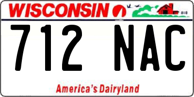 WI license plate 712NAC