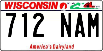 WI license plate 712NAM