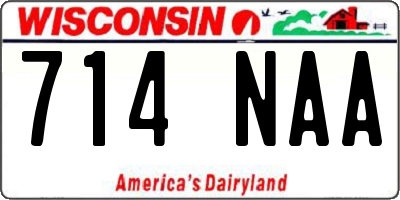 WI license plate 714NAA