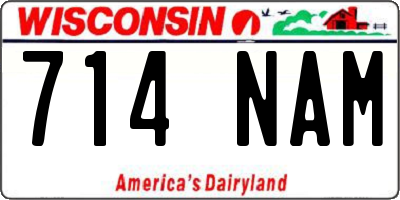 WI license plate 714NAM