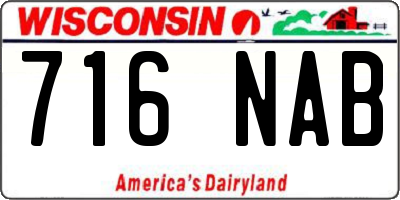 WI license plate 716NAB