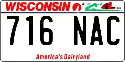 WI license plate 716NAC
