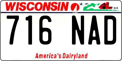 WI license plate 716NAD