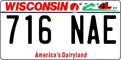 WI license plate 716NAE
