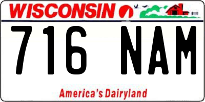 WI license plate 716NAM