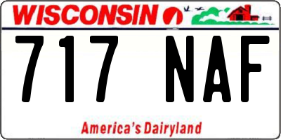 WI license plate 717NAF