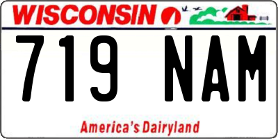 WI license plate 719NAM