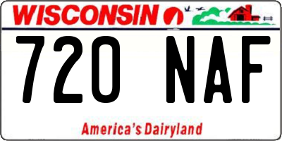 WI license plate 720NAF