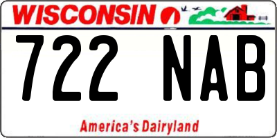 WI license plate 722NAB