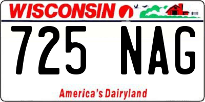 WI license plate 725NAG