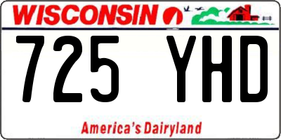 WI license plate 725YHD