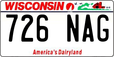 WI license plate 726NAG
