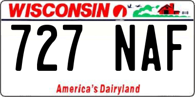 WI license plate 727NAF