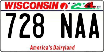 WI license plate 728NAA