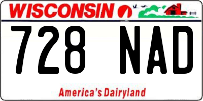 WI license plate 728NAD