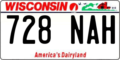 WI license plate 728NAH