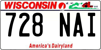 WI license plate 728NAI
